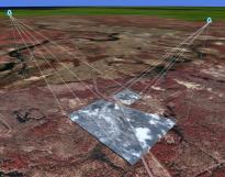 Aerial video projected onto terrain (Oblique View) Aerial video projected onto terrain (Oblique View)